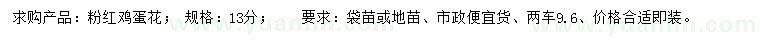 求購(gòu)13公分粉紅雞蛋花