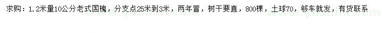 求購1.2米量10公分老式國槐