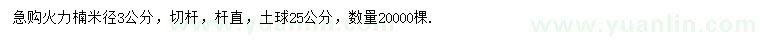 求購米徑3公分火力楠