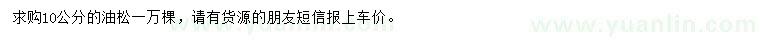 求購10公分油松