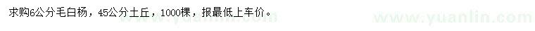 求購6公分毛白楊