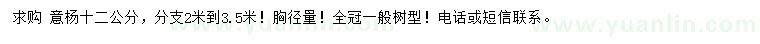 求購(gòu)胸徑12公分意楊
