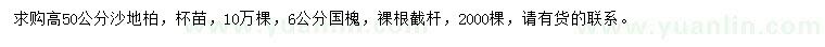 求購高50公分沙地柏、6公分國槐