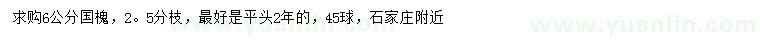求購(gòu)6公分國(guó)槐