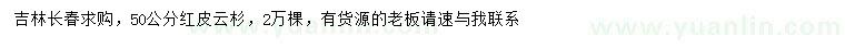 求購(gòu)50公分紅皮云杉