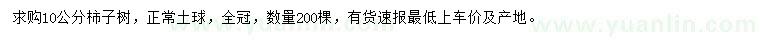 求購10公分柿子樹(shù)