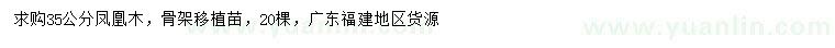 求購35公分鳳凰木