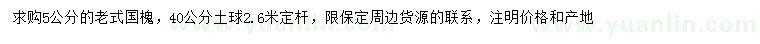 求購5公分老式國槐