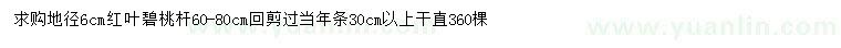 求購地徑6公分紅葉碧桃