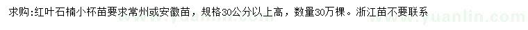 求購(gòu)高30公分以上紅葉石楠