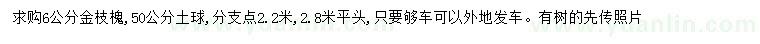 求購6公分金枝槐