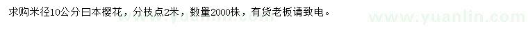 求購米徑10公分日本櫻花