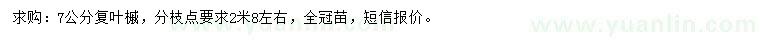 求購7公分復(fù)葉槭