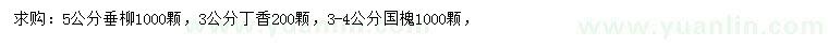 求購垂柳、丁香、國槐等
