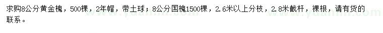 求購8公分黃金槐、國槐