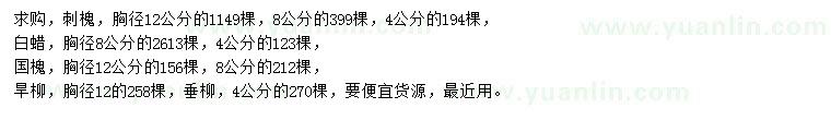 求購刺槐、白蠟、國槐等
