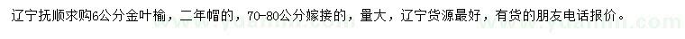 求購(gòu)6公分金葉榆