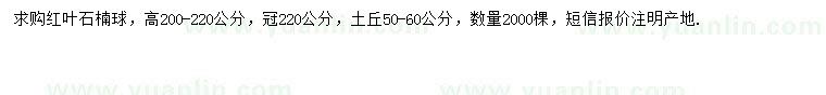 求購高200-220公分紅葉石楠球