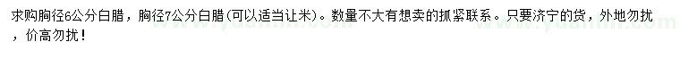 求購(gòu)胸徑6、7公分白蠟