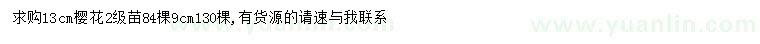 求購9、13公分櫻花