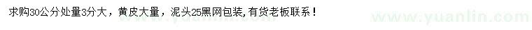 求購30量3公分黃皮