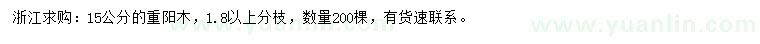 求購15公分重陽木