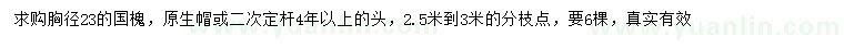 求購胸徑23公分國槐