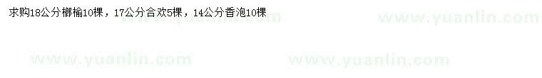 求購榔榆、合歡、香泡