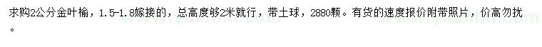 求購2公分金葉榆