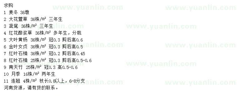 求購(gòu)麥冬、大花萱草、鳶尾等