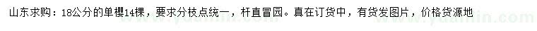 求購18公分單櫻