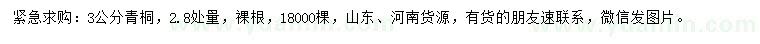 求購3公分青桐