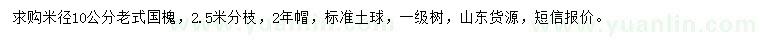 求購米徑10公分老式國槐