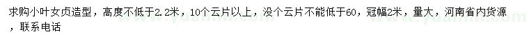 求購(gòu)冠幅2米小葉女貞