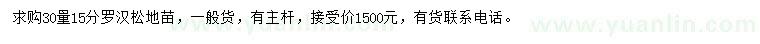 求購(gòu)30量15公分羅漢松