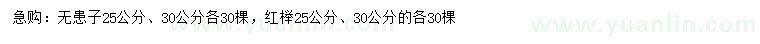 求購25、30公分無患子、紅櫸