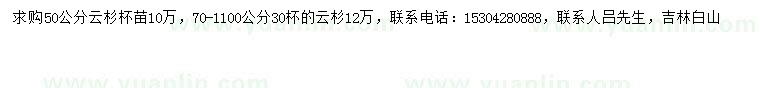 求購50、70-110公分云杉