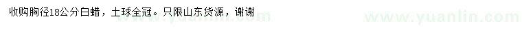 求購胸徑18公分白蠟