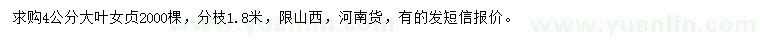 求購(gòu)4公分大葉女貞