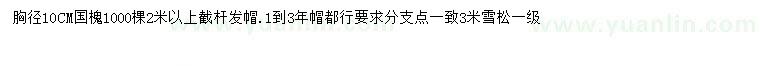 求購胸徑10公分國槐、3米雪松