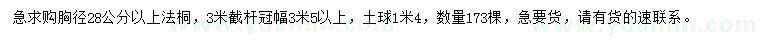 求購胸徑28公分以上法桐