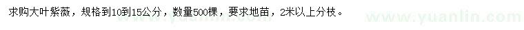求購10-15公分大葉紫薇