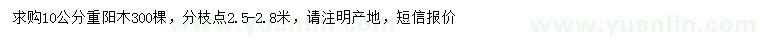求購10公分重陽木