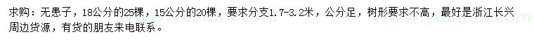 求購15、18公分無患子