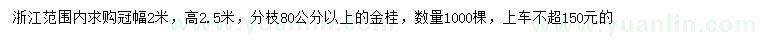 求購(gòu)冠幅2米金桂