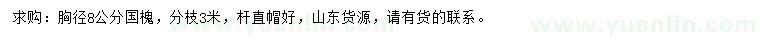 求購胸徑8公分國槐