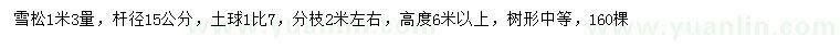 求購(gòu)1.3米量15公分雪松