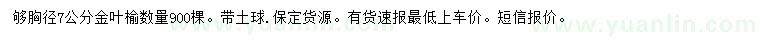 求購胸徑7公分金葉榆