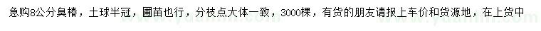 求購(gòu)8公分臭椿