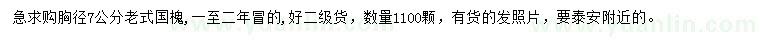 求購胸徑7公分國槐